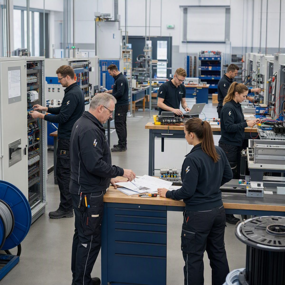 Team in der Werkstatt